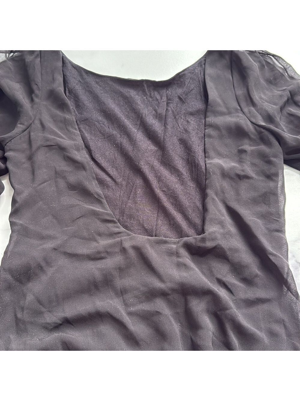 Bebe Embellished Cuff Sheer Sleeve Shift Dress Size XS - Picture 8 of 12